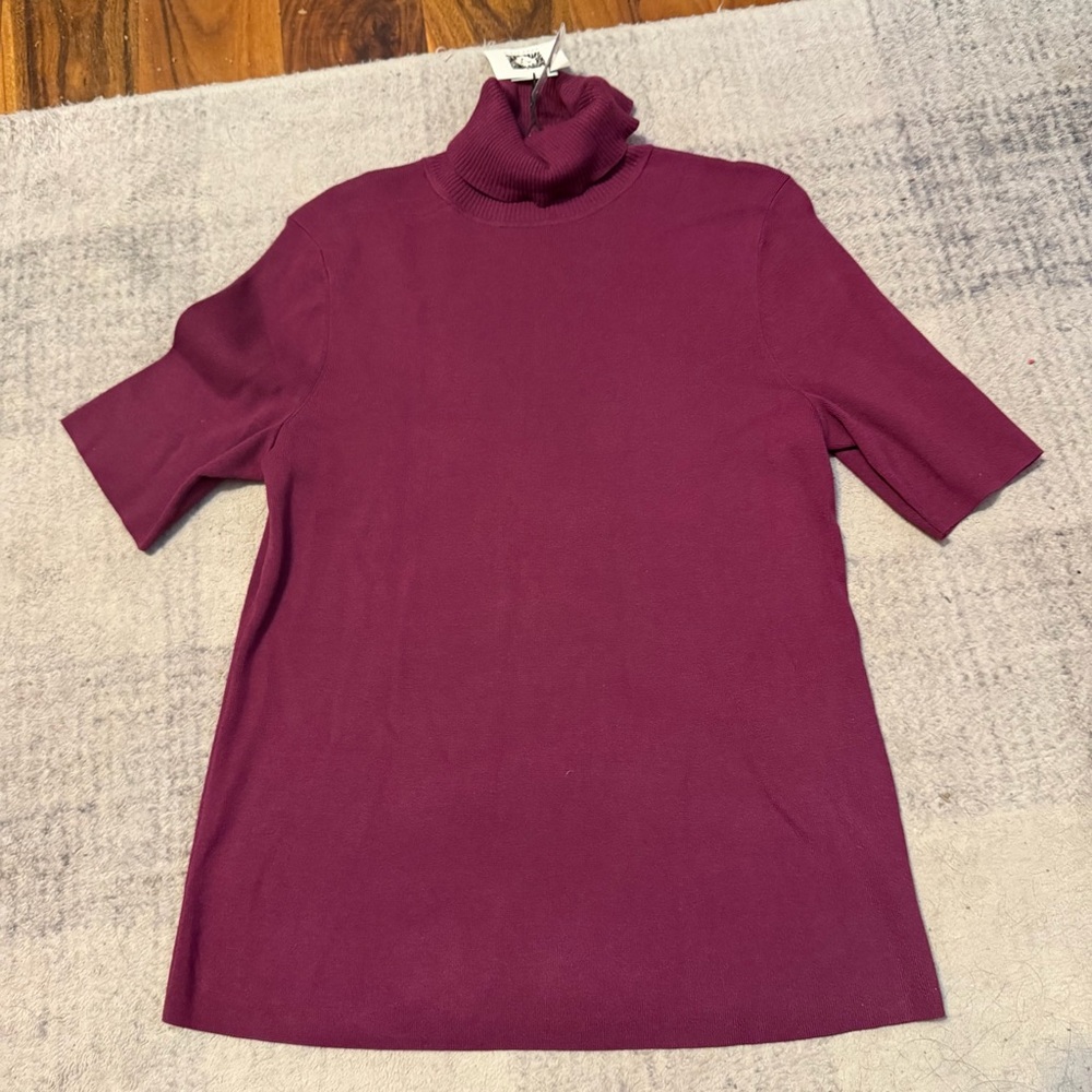 Anne Klein Chianti Turtleneck Knit Top Large NWT‎